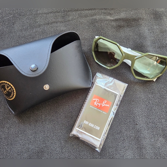 Ray-Ban Accessories - NWTs Ray-Ban Olive Green Octagon Sunglasses with Case 59mm Unisex 100% UVA/UVB